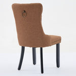 ZUN Nikki Collection Modern, High-end Tufted Solid Wood Contemporary Flax Upholstered Linen Dining Chair W1143P233649