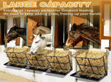 Large Capacity Hay Feeder with Detachable Grain Tray, Heavy Duty Steel 2 in 1 Hay Rack, Multiple 79107456