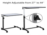 Multifunctional Adjustable Bedside Table MDF/Iron/4 Wheels With Brake, Silver Grey 43020474