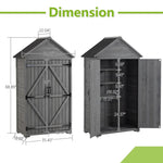 ZUN 39.56"L x 22.04"W x 68.89"H Outdoor Storage Cabinet Garden Wood Tool Shed Outside Wooden Closet with 31414436