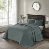 3 Piece Reversible Bedspread Set Balsam Green King B035P266674