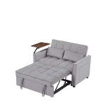 Grey Velvet Loveseat Sleeper Sofa Bed with Side Table W588132116