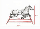 Dark Brown Interactive Kids Ride on Horse Spring Rocking Horse with Sounds, Plush Soft Feel Animal 86854924