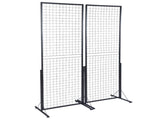 2-Pack 24"x67" Commercial Grid Wall Display with T-Base Stand - Double-Sided Wire Panel System for 74791773