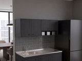 Napoleon Wall-Mounted Kitchen Cabinet with 4 Door Closed Storage Cabinets, Interior Shelves and Open B200P604637