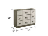 Gem Modern Style 9- Drawer Dresser Made with Wood in Beige & Brown B009P254153