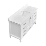 60'' Bathroom Vanity, Freestanding Vanity Top with Single basin Solid Wood Frame Bathroom Storage W1059P338728