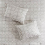 6 Piece Embroidered Cotton Reversible Comforter Set Ivory King/Cal King B035128873
