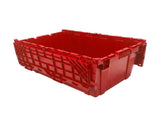 Storage and Packing Plastic Tote Crate Attached Lid Flip Top, 27"x17"x12" Pack of 1 93302035