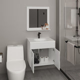 Blake Bathroom Mirror Cabinet with Two Interior Shelves, Wall-Mounted Storage White B070P316863