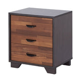 Walnut and Espresso 3-drawer Rectangular Accent Table B062P181403