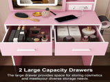 Small Makeup Vanity Desk with Mirror & Adjustable LED Lights,Built-in Power Outlet & Hidden Storage, W2699P476375