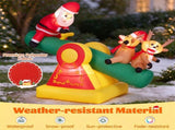 6.2 FT Animated Christmas Inflatable Santa & Reindeer on Seesaw with LED Lights, Waterproof 39590629