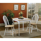 Natural Brown and White Spindle Back Side Chairs B062P145549