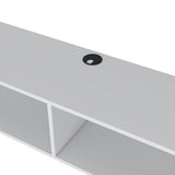 Central Floating media rack in melamine with two shelves,white B128P227636