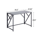 ZUN Tempered Black Glass Computer Desk, Laptop Desk, PC Laptop Table with Metal Frame, Writting Desk W171891788