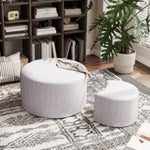 ZUN Upholstered Nesting Coffee Tables , Side Table, Footrest, Ottoman & Seat for Living Room W1435P163393