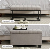 Storage Ottoman Bench, Foot Rest with Legs, 16 x 30 x 16.1 Inches, End of Bed Bench, Storage Chest, W2725P220185