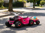 Pink 6V Toddler Electric Vehicle with Toy-Carrying Back Trailer, Gentle Forward & Backward, 89093938