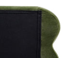 Stockholm Modern Wavy Headboard Platform Bed, King, Olive Green Performance Velvet B2719P238207