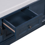 ZUN TREXM Storage Bench with 2 Drawers and 2 Cabinets, Shoe Bench with Removable Cushion for Living WF288172AAM