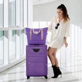 Softside Luggage Expandable 3 Piece Set Suitcase with Duffel Bag Upright Spinner Softshell N732P201004I