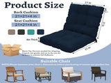 Outdoor High Back Chair Cushions Set of 2, 42"x21"x4" Tufted Waterproof Patio Cushion for Rocking & 98196974