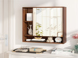2 in 1 Mirrored Bathroom Wall Cabinet, Space-Saving Medicine Cabinet with Hidden Storage & Shelves 31972657