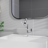 Chrome Bathroom Sink Faucet with Spray Function and Temperature Display for Anti-Skid Switch and Hot W1217P214949