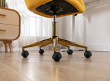 Modern Teddy Fabric Material Adjustable Height 360 Revolving Home Office Chair With Gold Metal Legs 04615420