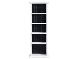 5-Tier Duplex Bookcase MDF Painted Item Display Rack 20*12.99*70.87in White Cabinet with Black Inner 01046997