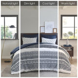 King/Cal King 3 Piece Cotton Comforter Set with Chenille Tufting B035128801