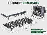 75 Inch Folding Bed with 5" Memory Foam Mattress, Space Saving Rollaway Guest Bed, Heavy-Duty Metal T2398P403868