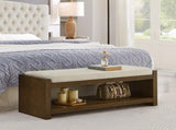 47" Accent Bench with Lower Shelf Shoe Rack, Padded Seating Bench for Living Room, Modern Compact W2186P292100