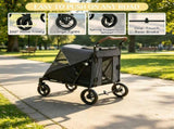 Gray Heavy Duty Dog Stroller Up to 66 LBS, All-Terrain Suspension for Backyard & Park Use 48550082
