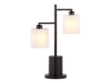 Cannes Contemporary Table Lamp in Black Metal with White Shades B202P224122