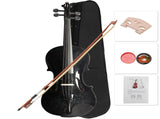 New 4/4 Acoustic Violin Case Bow Rosin Black 67620583
