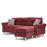 ZUN Paparika Red Color Polyfiber Reversible Sectional Sofa Set Chaise Pillows Plush Cushion Couch HS00F6449-ID-AHD