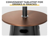 27.6"x27.6"x88.6" Umbrella Patio Heater, Iron Outdoor Propane Heater with Round Side Table, Black 19531988