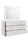 Manhattan Dresser Geometric Design with Lacquer Finish & Red Velvet-Lined Drawers for Modern G150108682
