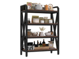 55'' Bakers Rack 4-Level Storage Shelves Metal and Wooden Kitchen Shelves, Kitchen Organizers and 42276934