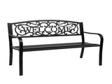 50" Outdoor Welcome Backrest Cast Iron Bench 27571420