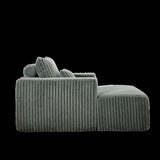 62.5-Inch Corduroy Sponge Sofa Lounge Chair with Removable footrest,No Assembly Required,Fluffy W834P206047