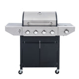 Propane Grill 4 Burner Barbecue Grill Stainless Steel Gas Grill with Side Burner and Thermometer for 57948567
