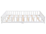 Twin Size Floor Bed with Door,Solid Wood Platform Bed Frame with Fence,Suitable for children,Pine W495123237