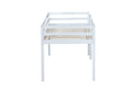 ZUN Solid Wooden, Rubber Wooden Twin Loft Bed with Ladder, Bed Platform of Strengthened Slats , White W504P190951