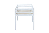 ZUN Solid Wooden, Rubber Wooden Twin Loft Bed with Ladder, Bed Platform of Strengthened Slats , White W504P190951