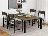 4 PCS Industrial Dining Chairs, 330LBS Capacity Metal Frame Kitchen Side Chairs, Gray 44746164