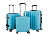 ABS Trolley Case 20in 24in 28in 3PCS Suitcase Set Striped Textured Suitcase Blue 78716673
