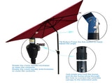 6 x 9ft Patio Umbrella Outdoor Waterproof Umbrella with Crank and Push Button Tilt without flap for 31191608